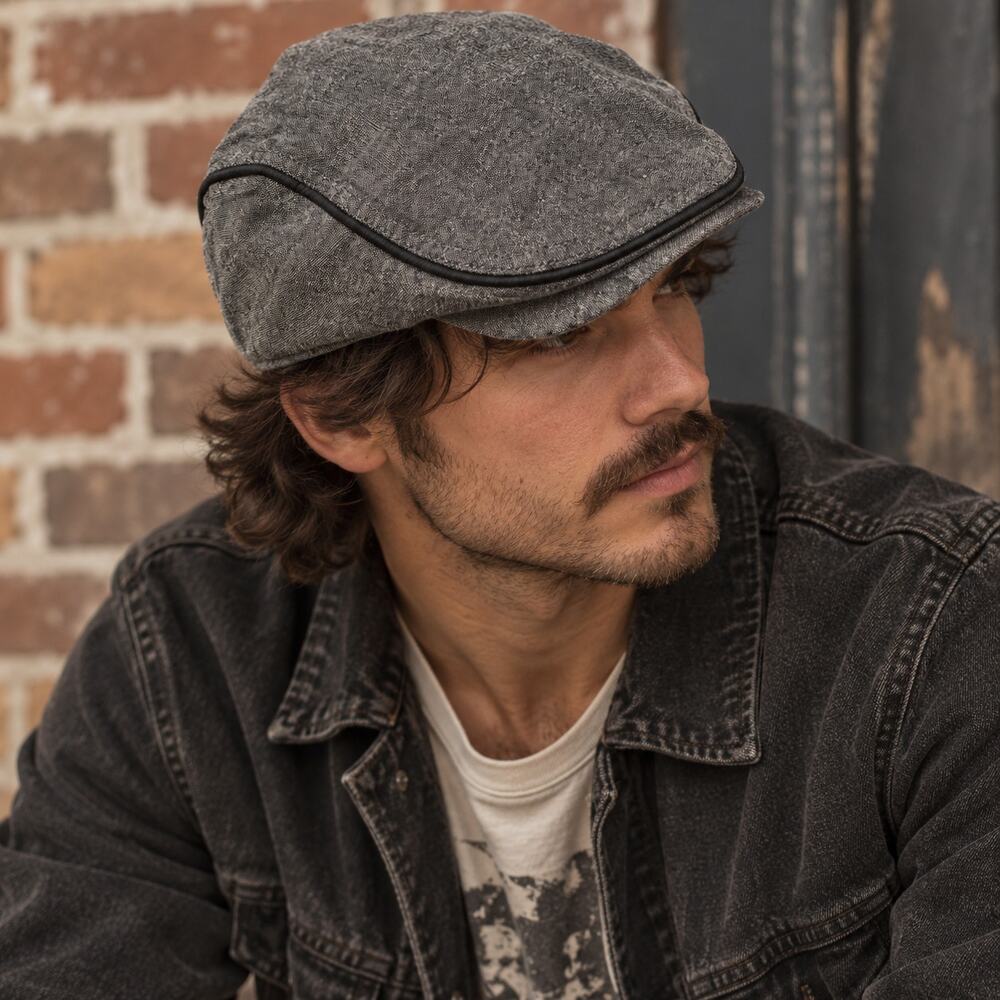 Urban Pipeline Gray Newsboy Cabbie Cap S/M Cotton Quilted Lined Indie Retro VNT